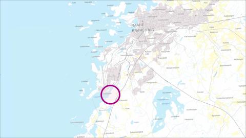 Karttakuva 2 Aunolanperän sijainnista. Taustakartta: Maanmittauslaitos.