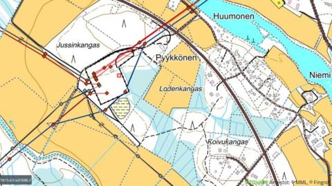Karttakuva Jussinkankaan alueesta.