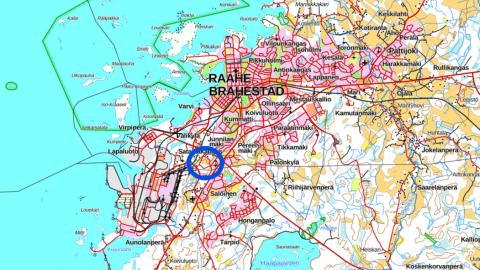 Location of Tokola area on the map. Map base: National land survey of Finland.